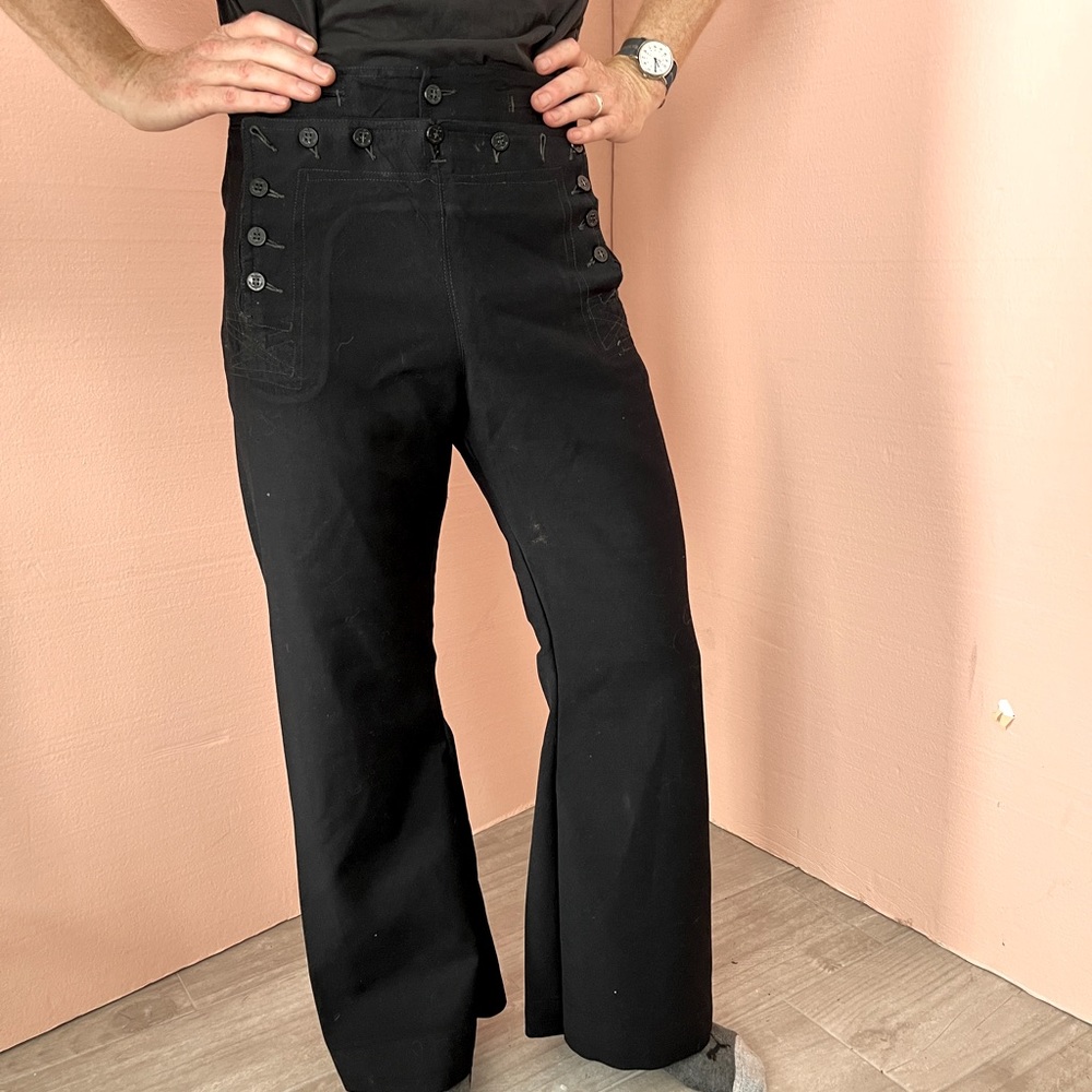 Vintage navy wool 13 button pants. Sailor uniform. 30/32
